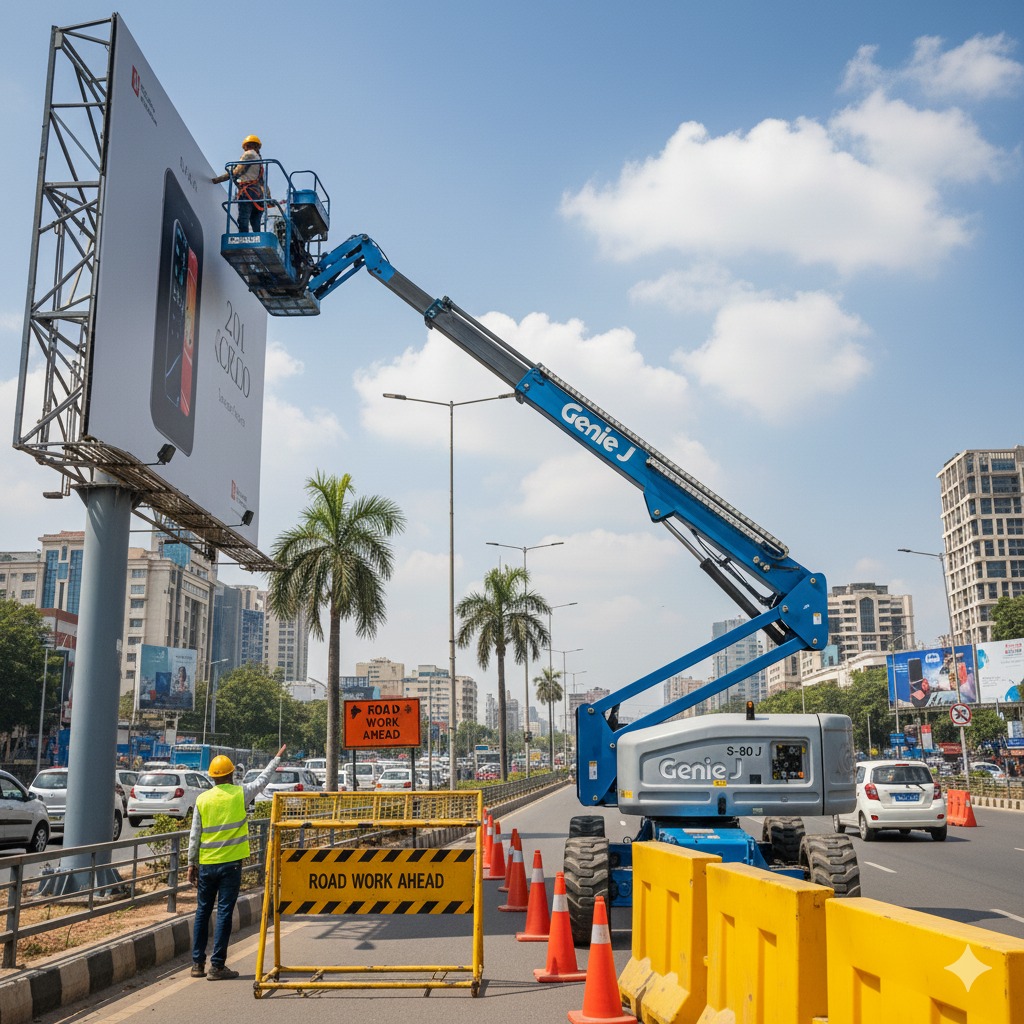 Operator with boom lift
